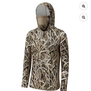 Bassdash Camouflage Hooded Long Sleeve Shirt
